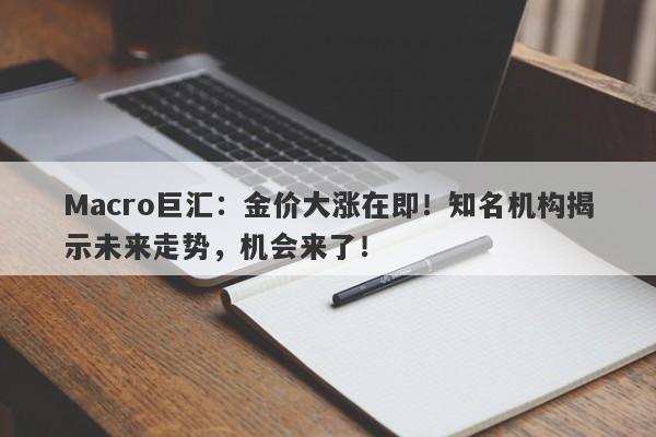 Macro巨汇：金价大涨在即！知名机构揭示未来走势，机会来了！